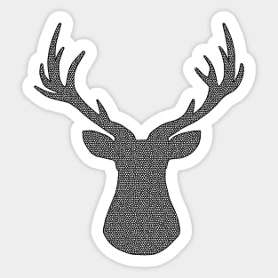 Deer - geometric pattern - black and white. Sticker